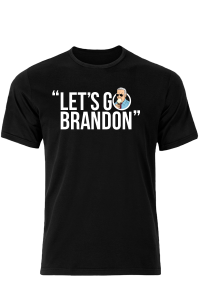 Lets Go Brandon White Lettering T-Shirt