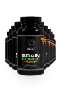 10 bottles of 20% more Brain Force Lined Up 