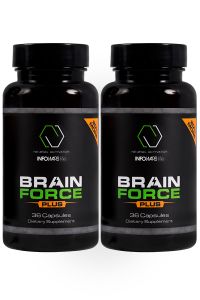 2 Bottles of 20% more Brain Force lined up 